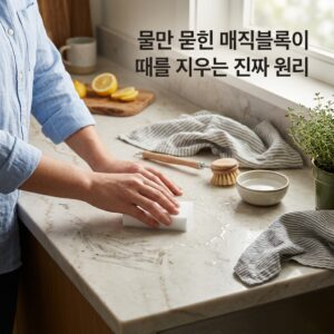 ai thumbnail photography 물만 묻힌 매직블록이 때를 지우는 진짜 원리 1788624075