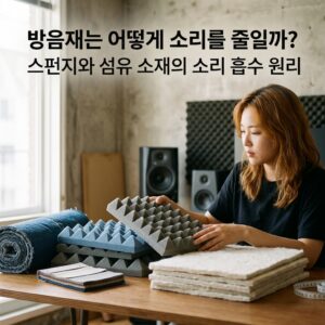 ai thumbnail photography 방음재는 어떻게 소리를 줄일까 스펀지와 섬유 소재의 소리 흡수 원리 1788755015